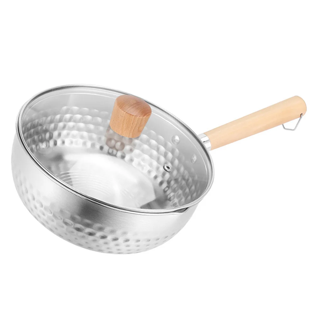 

Снежная кастрюля из нержавеющей стали с плоским основанием, 20 см, универсальная кастрюля для тушения молочного супа с крышкой для домашнего ресторана, лапши быстрого приготовления