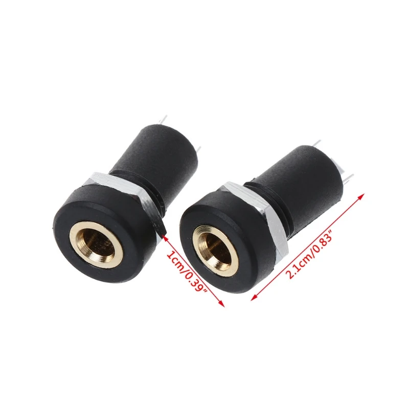 2/5/10 pces 3.5mm tomada de áudio estéreo 3 pólo montagem em painel de solda com conector de porca fone de ouvido soquete fêmea PJ-392A pj392a