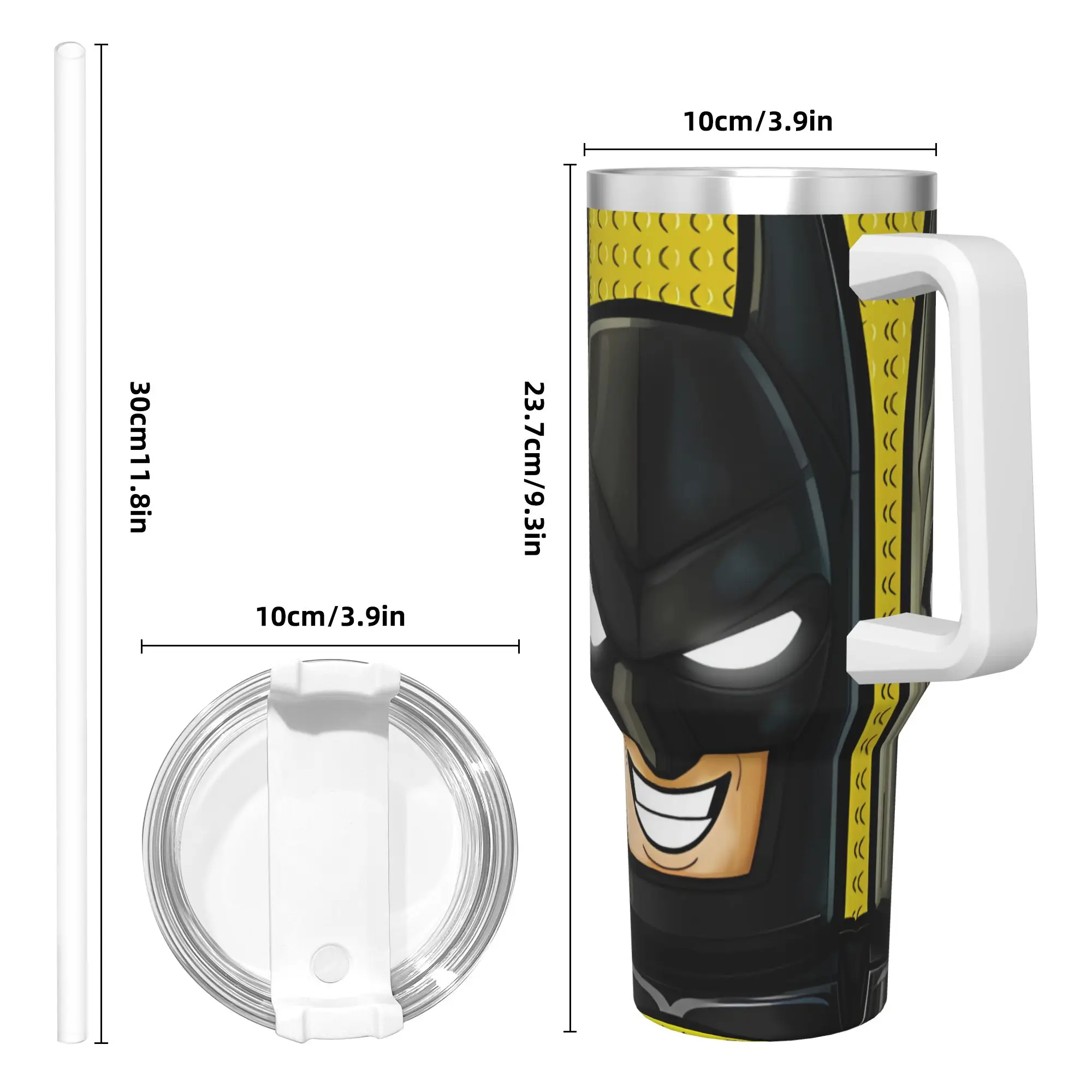 Stainless Steel Tumbler B-Batmans Cartoon Mugs Cup With Straws 3D Travel Hot Drinks Water Bottle Insulated 40oz Thermal Cups view 4