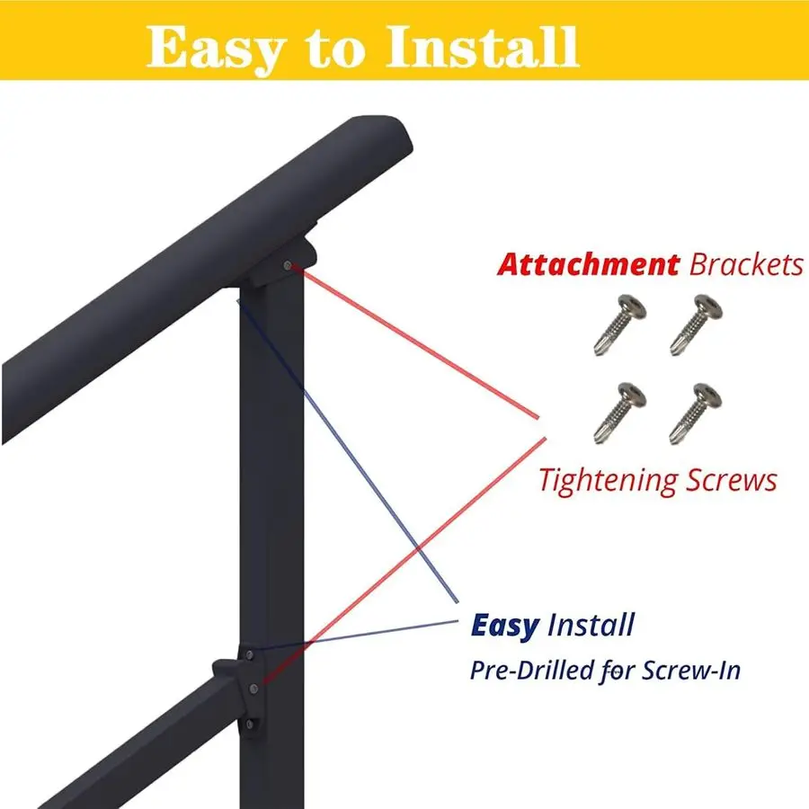 Rails for Outdoor Steps,3 Step Stair Handrail amp Indoor Stair Railing KitBlack Railings for Outdoor Steps and Hand Rails for Se