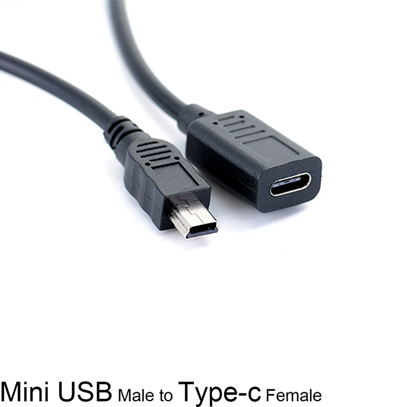 Mini USB Male to Type-c Female Charge Data Adapter Cable Cord