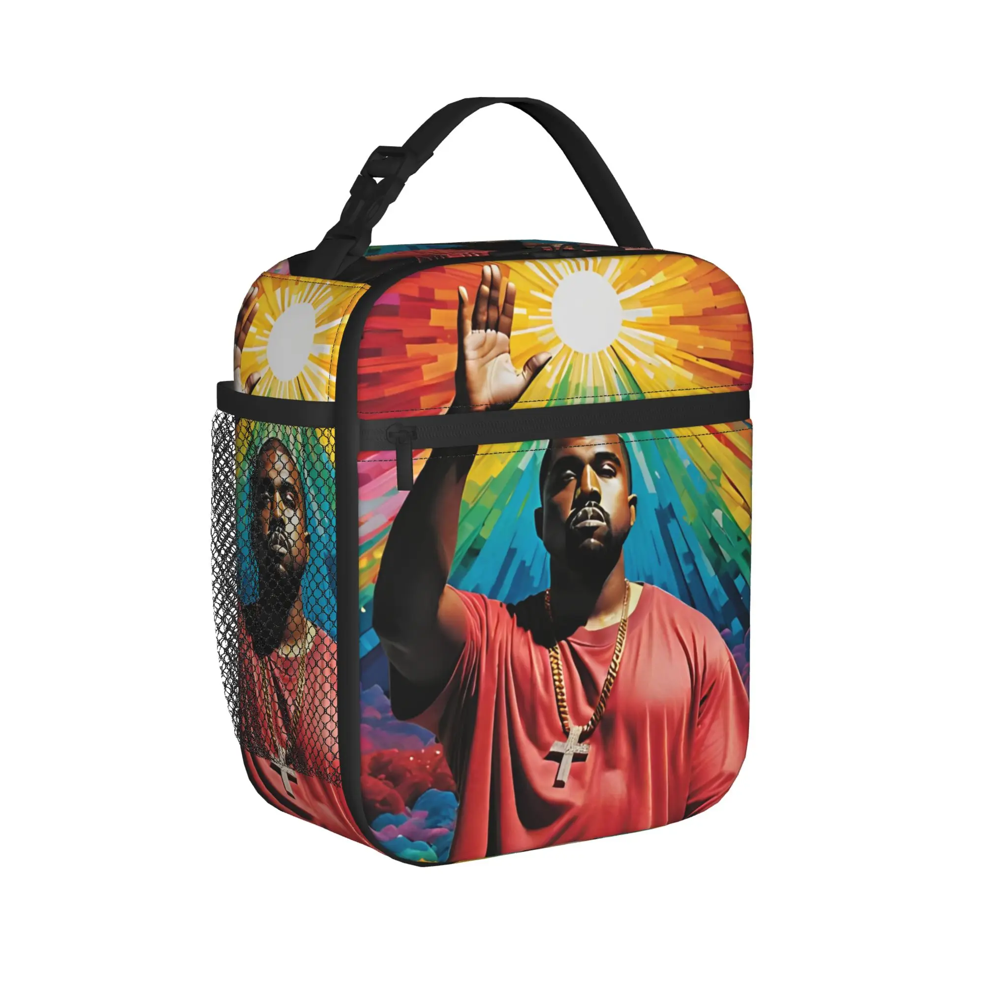 Rock Kanye West Insulated Lunch Bags Large Meme Hip Hop Rap Style Reusable Cooler Bag Tote Lunch Box Work  Picnic Girl Boy