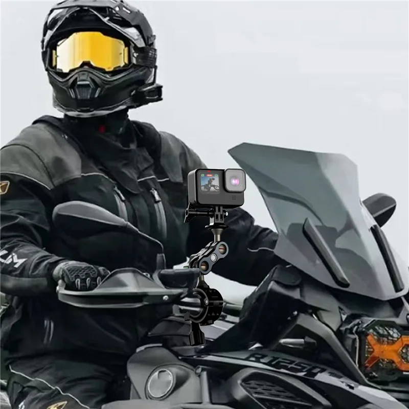Support de vélo pour moto, bras magique à Double rotule pour caméra d'action Gopro 12, pièces de rechange-AAAE