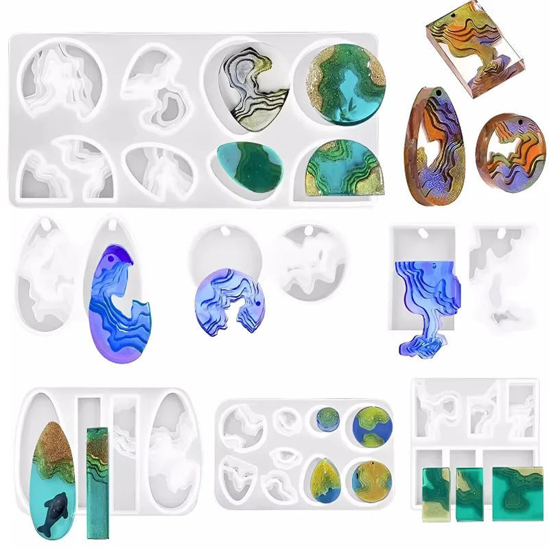

Островные смоляные формы для подвесок, 7 шт., стиль океана, силиконовые эпоксидные формы для DIY ювелирных изделий, кулон, ожерелье, брелок, ювелирное ремесло