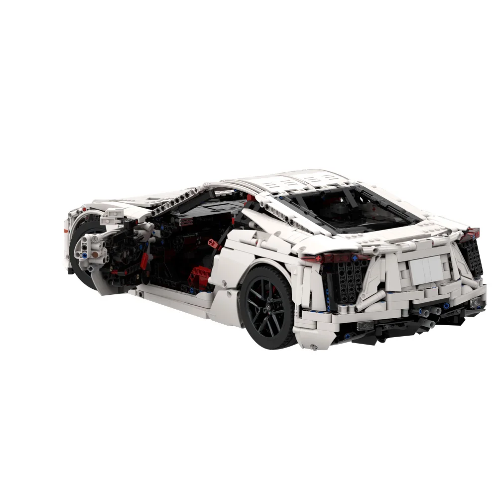 MOC Sportwagen Lexused LFA 1:8 Model Bouwsteen Snelheid Sportwagen Witte Stadsauto Kampioenschap Racing Gemonteerd Baksteen Speelgoed Cadeau