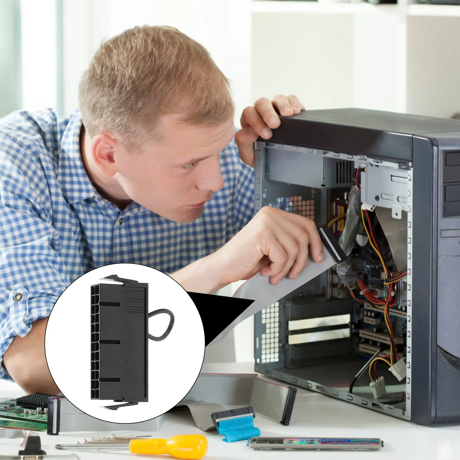 

Комплект из 4 шт. 24-контактных тестовых перемычек для блоков питания ATX, высокопрочные соединители для тестирования жестких дисков, вентиляторов и освещения