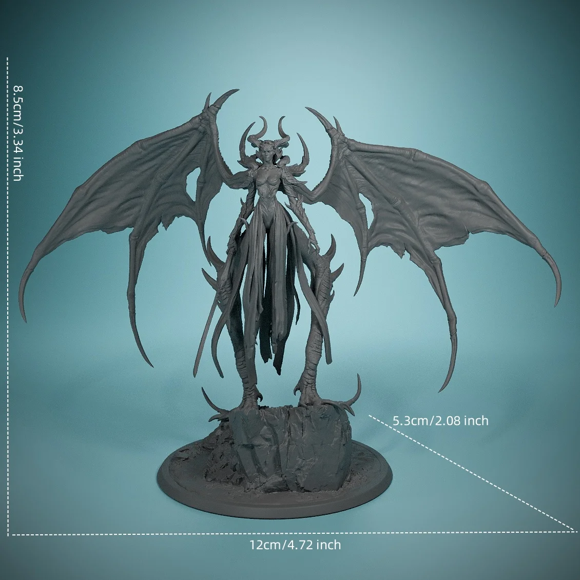 DemonQueen - Resin 3D Miniatures - For Tabletop Tactical Gaming Roleplaying - Game Room Dress Up - Hand Painted Models