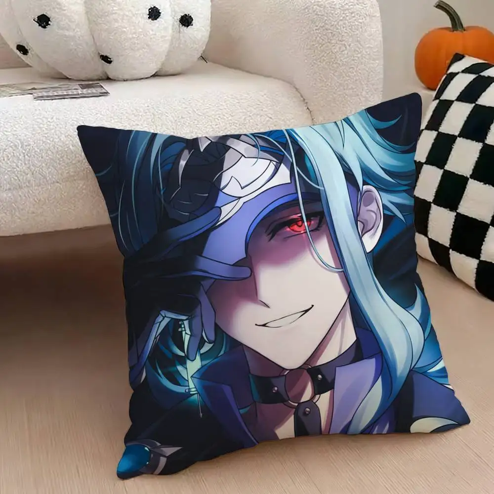 Funny Game Figure Dottore Genshin Pillow Case for Sofa Living Room Home office Decor Protective Cover