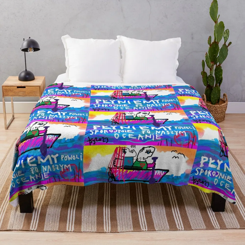 WE SAIL ACROSS OUR OCEAN 2023 Throw Blanket Custom Soft Plaid Thermal Summer Beddings Blankets