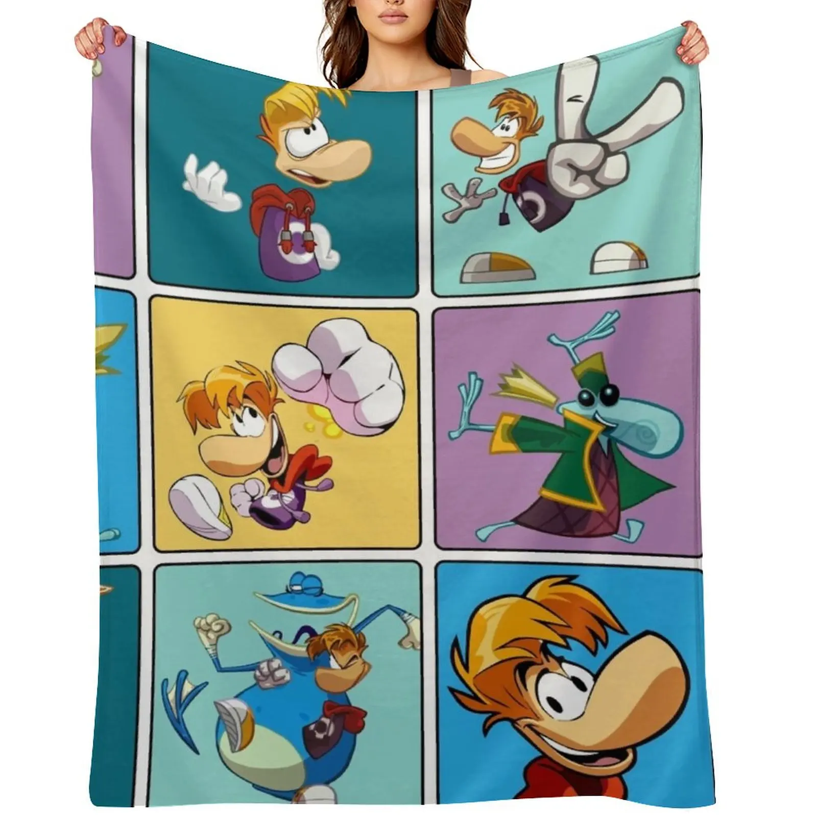 

Rayman Squares Throw Blanket Plaid Bed Decoratives halloween Blankets