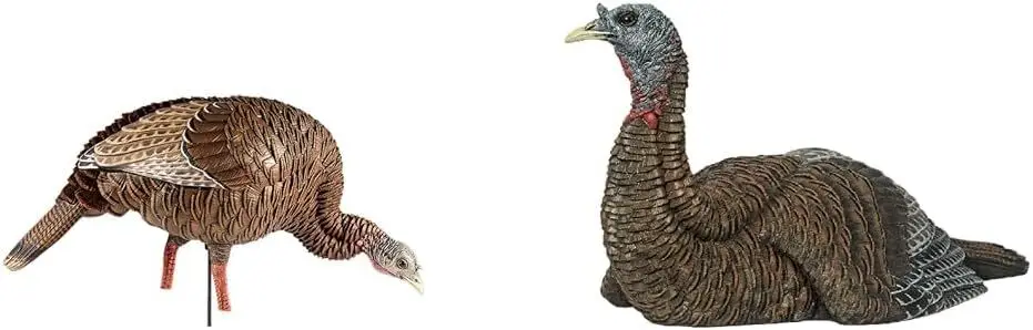 Feeding Hen Turkey Decoy | Durable Realistic Lifelike Standing Hunting Decoy with Carry Bag & Integrated Stake