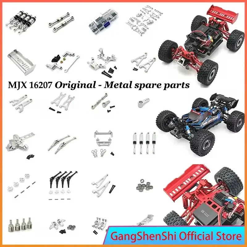 Aluminum Alloy Suspension Arm  Cup Set Upgrade Metal Parts Accessories for Mjx Hyper 1/16 Go  RC Car 16207 16208 16209 H16 H16BM