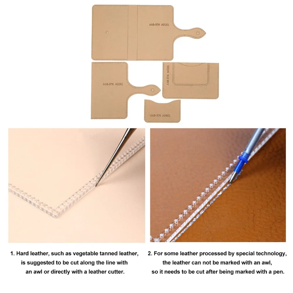 

4pcs Clear Acrylic Bag Template Leather Pattern Easy Crafting DIY Leather Craft Tool Acrylic Handbag Making Stencil Bag Making