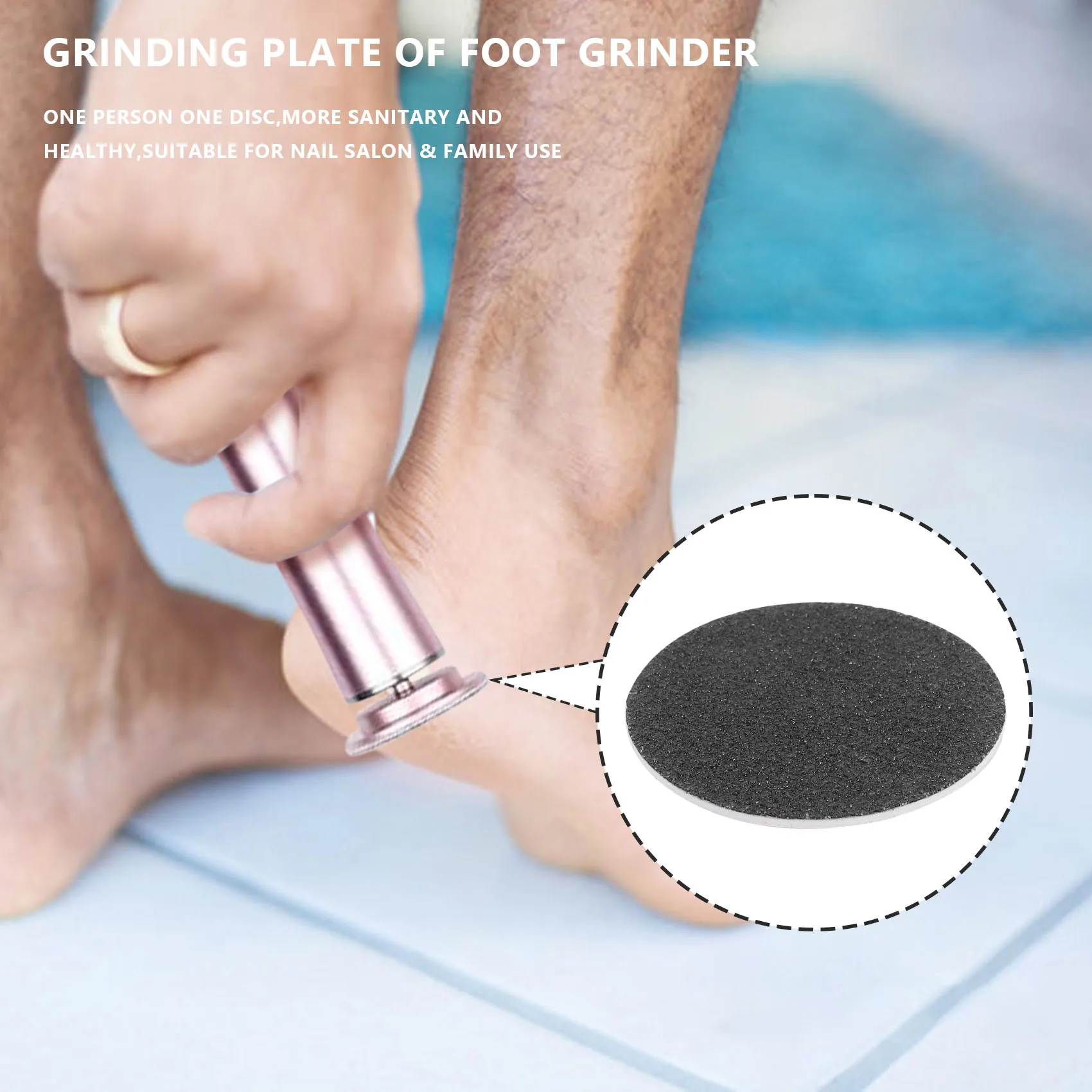 

ATJ6 1 Box (60pcs) Replacement Sandpaper Disk Discs (Extra Coarse 80 Grit) for Electronic Foot File Callus Remover Tool