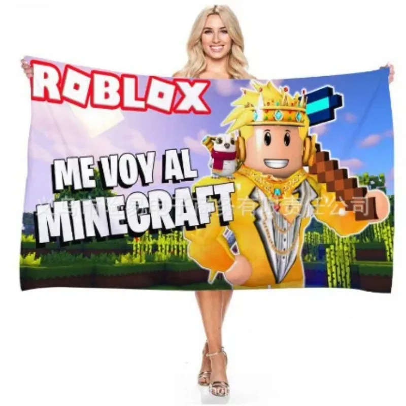 حار ROBLOX لعبة الكرتون المطبوعة منشفة استحمام ناعمة الرياضة في الهواء الطلق منشفة الشاطئ التجفيف السريع مناشف الشاطئ الهدايا #5