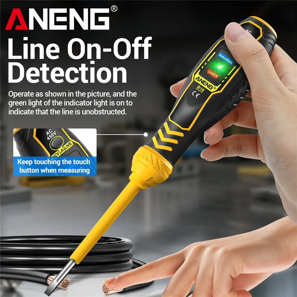 

ANENG B18 Ручка для проверки напряжения Word/крестовая отвертка Многофункциональный NCV Индукционный тестер напряжения для электрика Ручка Инструменты
