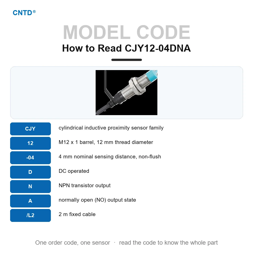 Inductive Proximity Sensor M12 Non-Flush NPN NO 3-Wire 4mm IP67 Approach Switch DC12-24V 500Hz 2M Cable CJY12-04DNA