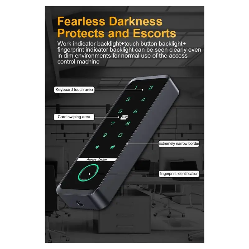AB25-WIFI TUYA App Biometric Fingerprint Access Controller Keypad IP66 Parts Waterproof Standalone Door Access Control System(A)