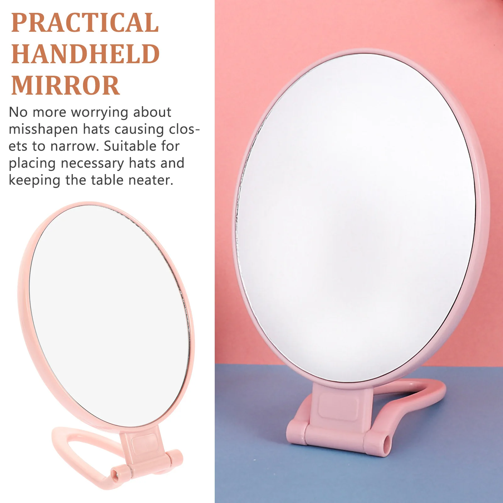 مرآة مكياج قابلة للطي على الوجهين، محمولة وخفيفة الوزن وأنيقة، مثالية لتطبيق مكياج العناية بالبشرة في المكتب المنزلي
