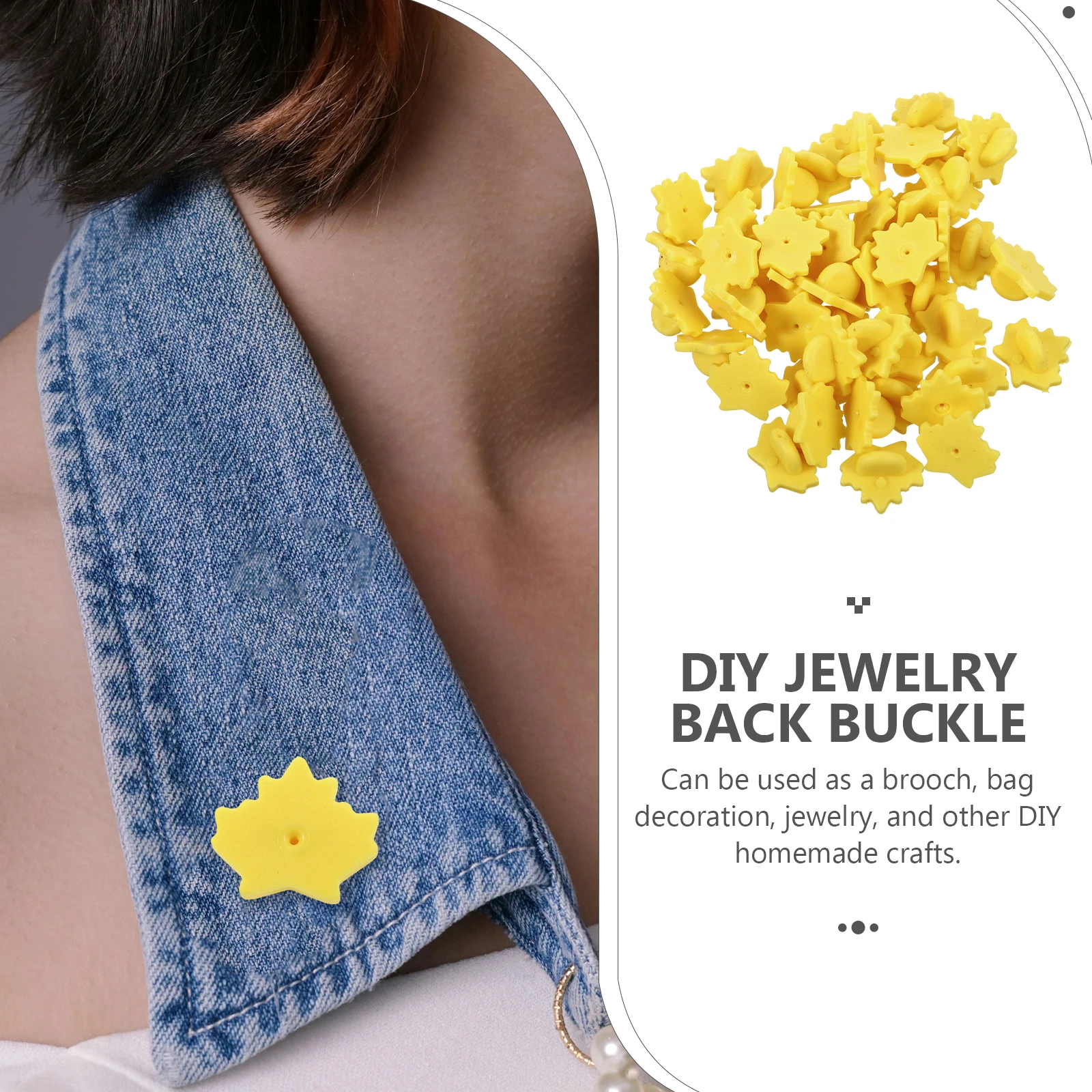 

150pcs Plastic Pin Backs Locking Clasp Flat Backs Maple Leaf Pins for Enamel DIY Jewelry Making Lapel Supplies