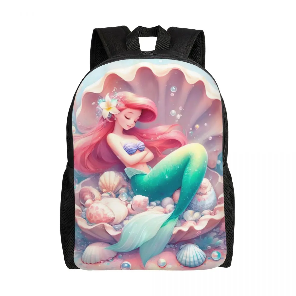 

Custom The Little Mermaid Backpacks for Men Women School College Student Bookbag Fits 15 Inch Laptop Kawaii Princess Bags