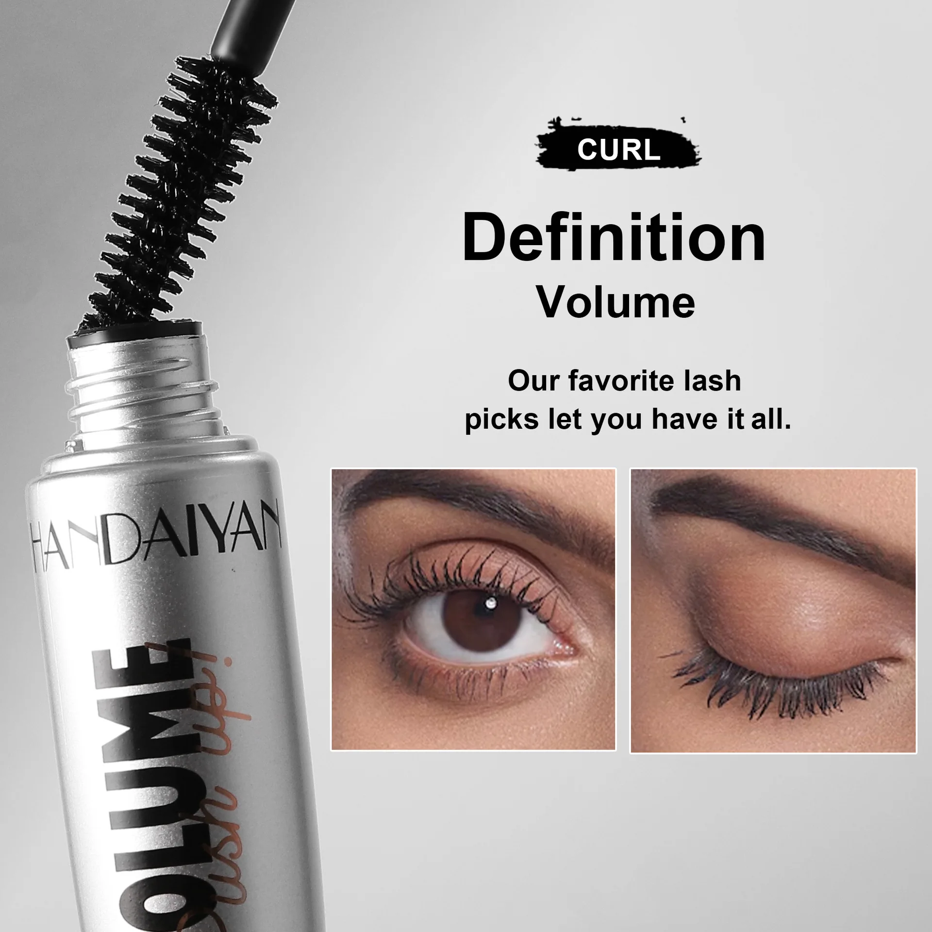 Silk Fiber Lash Mascara, natural dramático alongamento e espessamento, duradouro, impermeável e à prova de manchas