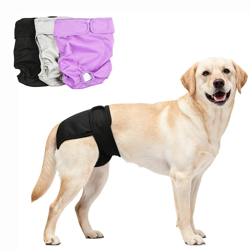 Reusable Female Dog Diapers Warps High Absorbent Doggie Puppy Nappies Adjustable Pet Panties for Small Medium Large Girl Dogs