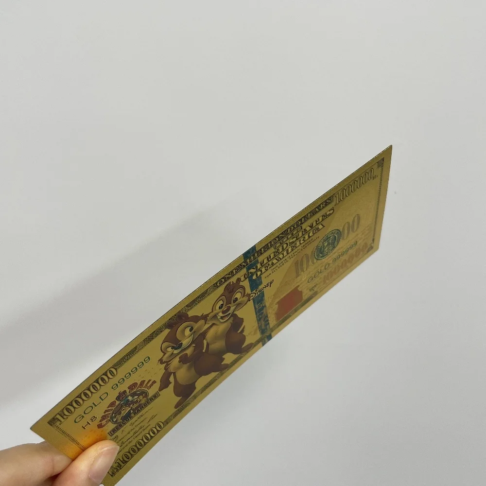 ديزني لطيف رقاقة "n" ديل الذهب احباط الأوراق النقدية التذكارية الإنقاذ بطل موضوع تحصيل الكرتون المحيط بطاقات ذهبية الهدايا #4