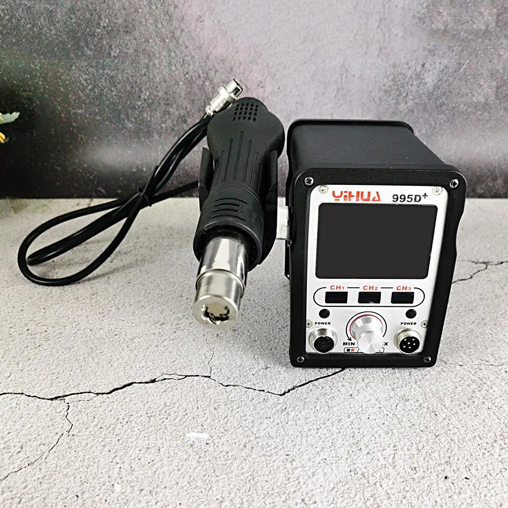 Stacja lutownicza SMD Stacja lutownicza BGA Naprawa telefonu Stacja spawalnicza YIHUA 995D + 650W Pistolet na gorące powietrze Narzędzie do naprawy obwodów Smd