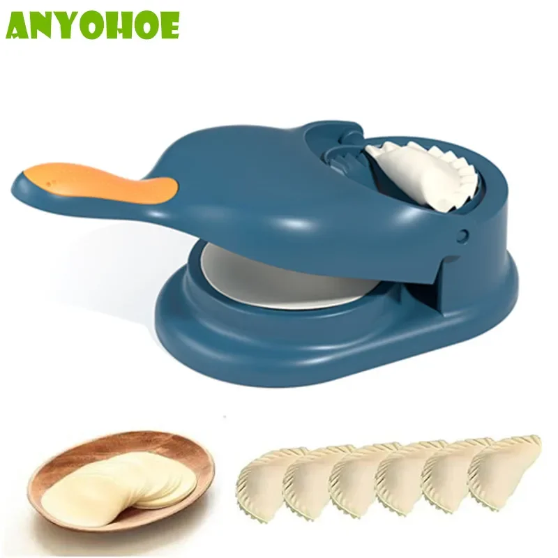 ANYOHOE 2 IN 1 Dumpling Maker Machine Dumpling Skin Maker Home DIY Manual Two Steps Make Dumpling Molds Tools Kitchen Gadgets