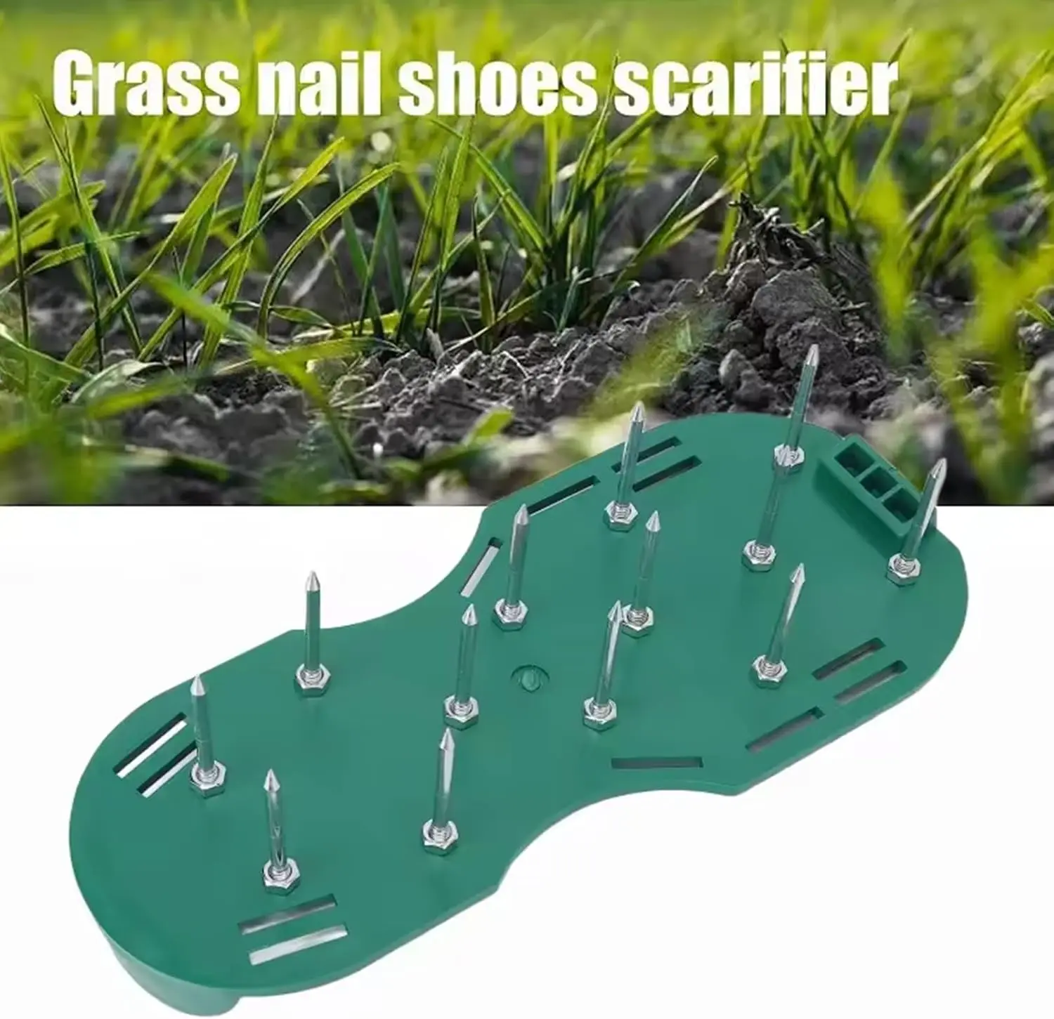 Lawn Aerator Shoes Aerator Lawn Tool with  & Loop Straps for Epoxy Flooring -  for Lawn Aeration, Epoxy Floor Coating, and Garde