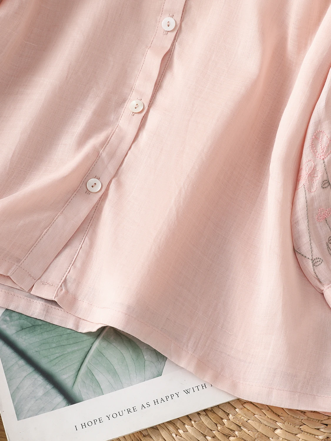 فضفاض عادية القطن الكتان المطرزة فانوس Sve irt المرأة حجم كبير سبعة Sve زر واحد الخامس طوق الصيف #5