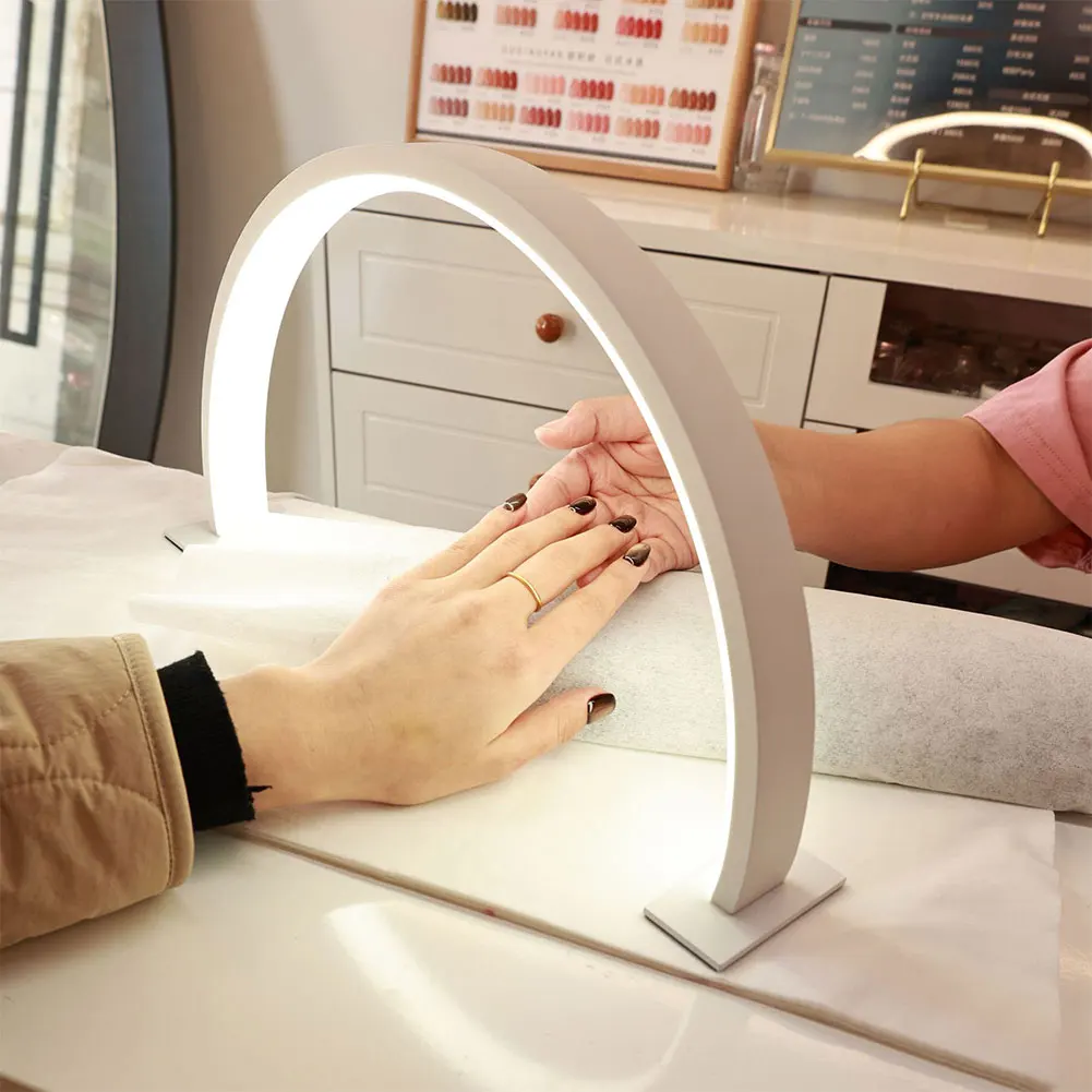 Luz de meia lua para mesa de unhas LED luz de unhas com 3 modos de cor lâmpada de mesa de unhas para salão de manicure