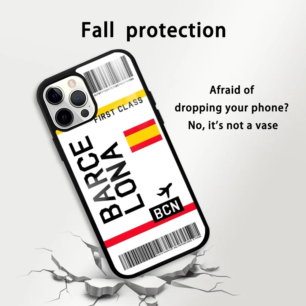 إسبانيا الصعود تمرير تذكرة حالة الهاتف آيفون 16 15 14 13 12 11 برو Xs ماكس ميني زائد Celulares الصلب فوندا #4