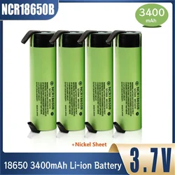 New Original NCR18650B 34B 3.7V 18650 3400mAh Rechargeable Lithium Battery Li-ion Flashlight Battery DIY Welded Nickel Sheet