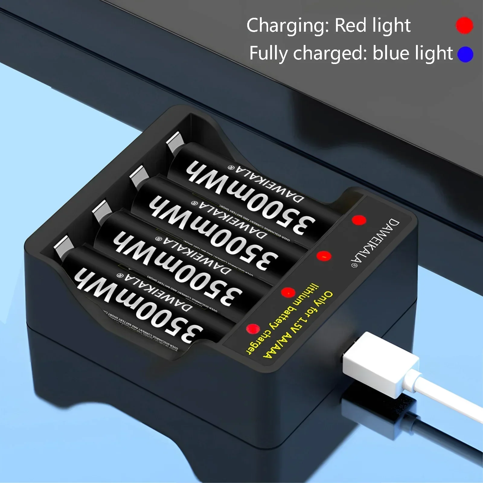 1.5V AA Battery Li ion AA Rechargeable Batteries High capacity 3500mWh For Remote Control Toy Battery Light Fast charging