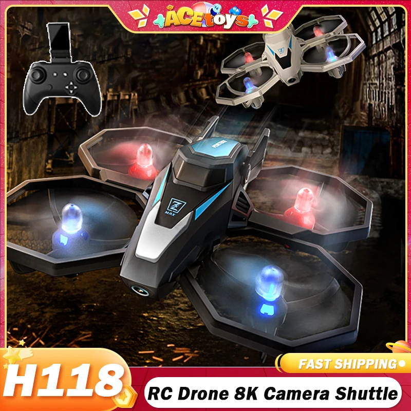 

JJRC H118 RC Drone 8K Camera Shuttle Headless Mode High Speed Flips Rotation Altitude Hold Remote Control Helicopter Aircraft