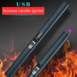 Usb Windproof Electronic Pulse Rechargeable Lighter Kitchen Candle Lighter Gas Lighter Stick