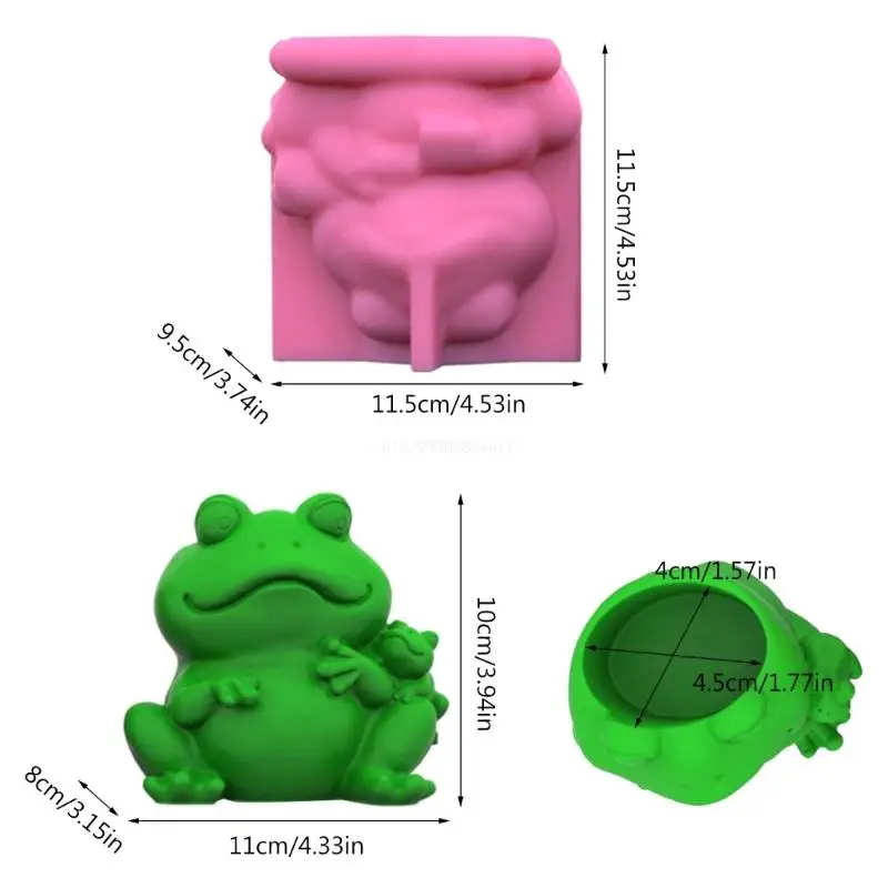 سيليكون زهرة وعاء قالب زارع نباتات وعاء قالب الضفادع الجبس الطين قالب دروبشيب