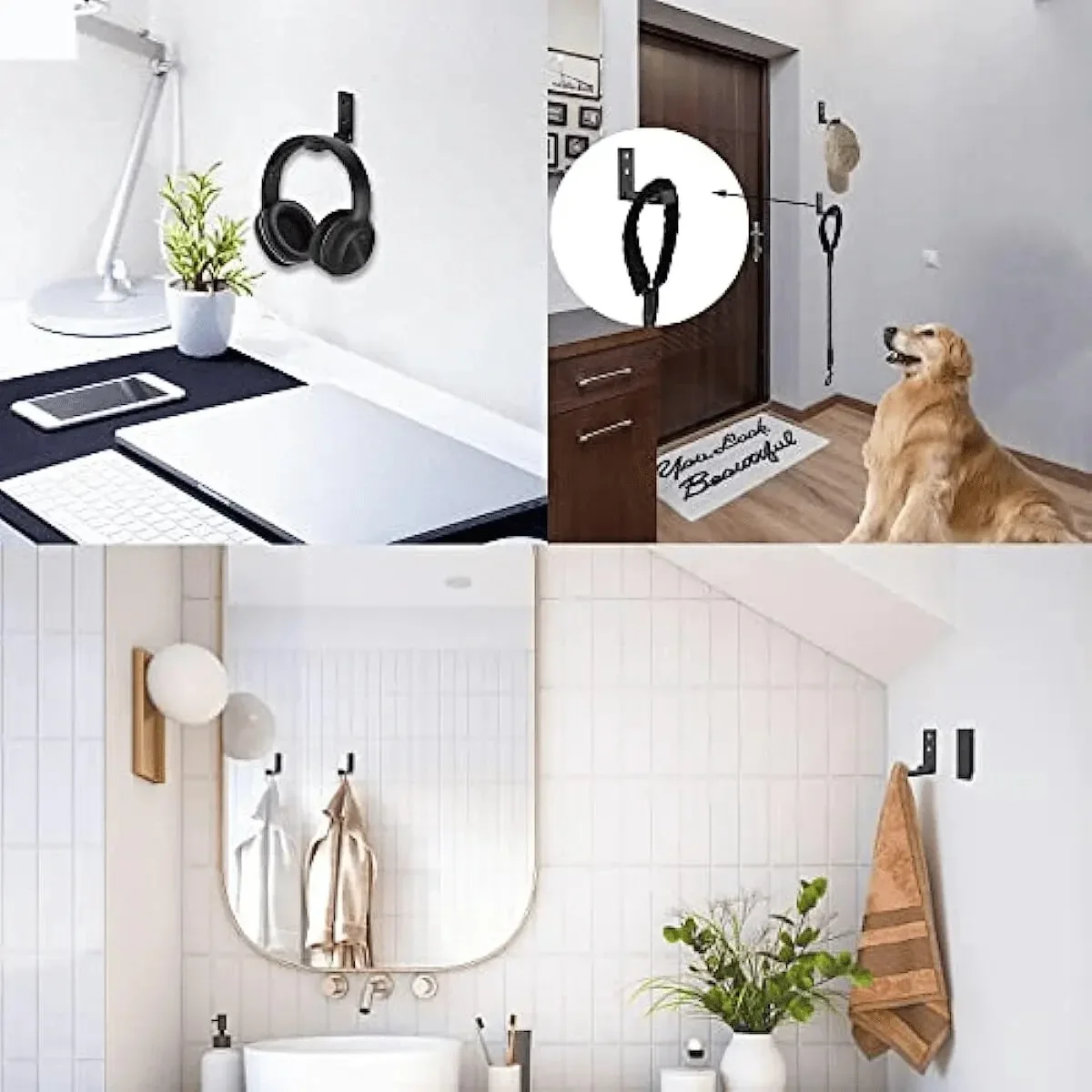 Hook Heavy-Duty Aluminum Alloy Folding Hooks Wall Door Clothes Coat Hat Bags Hangers Kitchen Bathroom Rustproof Towel Hooks
