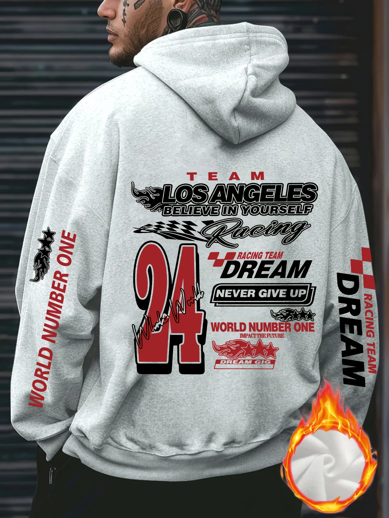 لوس أنجلوس سباق "لا تتخلى أبدًا" طباعة الرجال النساء مقنعين البلوز الخريف الشتاء اليومية أجهزة لياقة خارجية ملابس رياضية فضفاضة غير رسمية #3