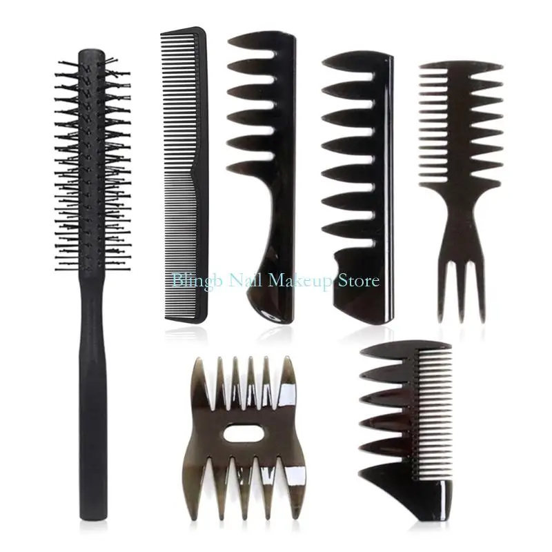 

28ta Hair Compet Set с круглой кисточкой для волос, широкой зубной расщеплкой, парикмахерской парикмахерской для мужчин щетка