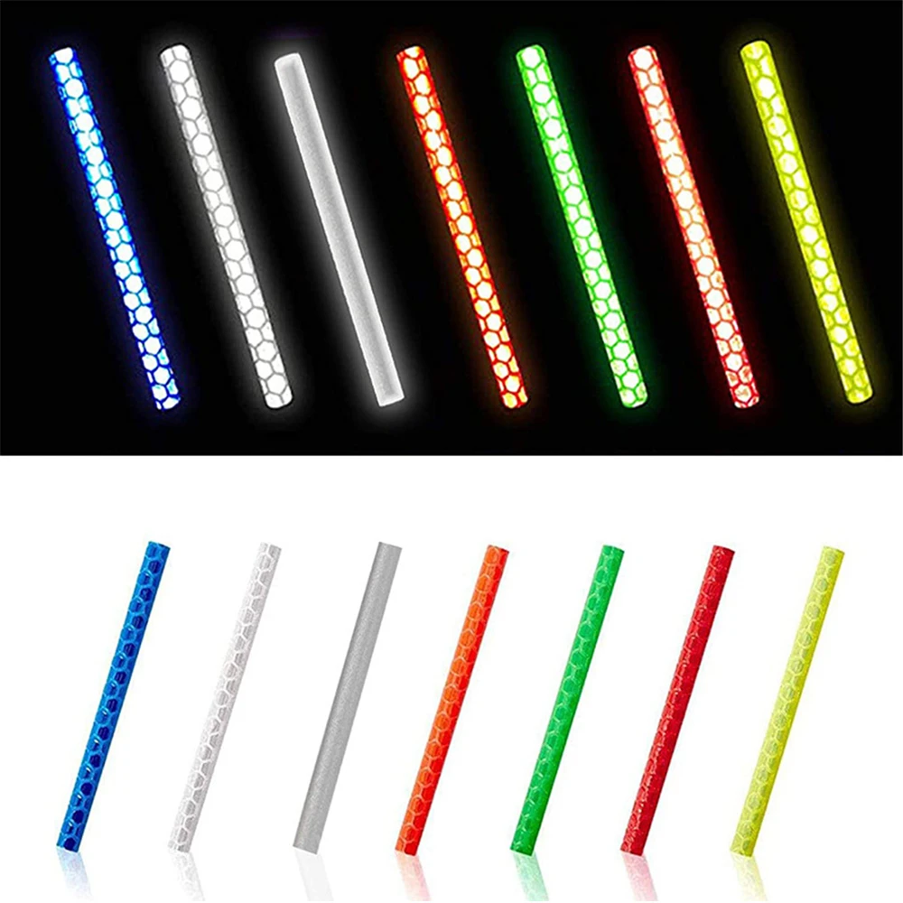 12Pcs Wheel Rim Spoke Clip Tube Bicycle Lights Outdoor Night Safety Warning Reflective Reflector Bike Strip Bicycle Accessories