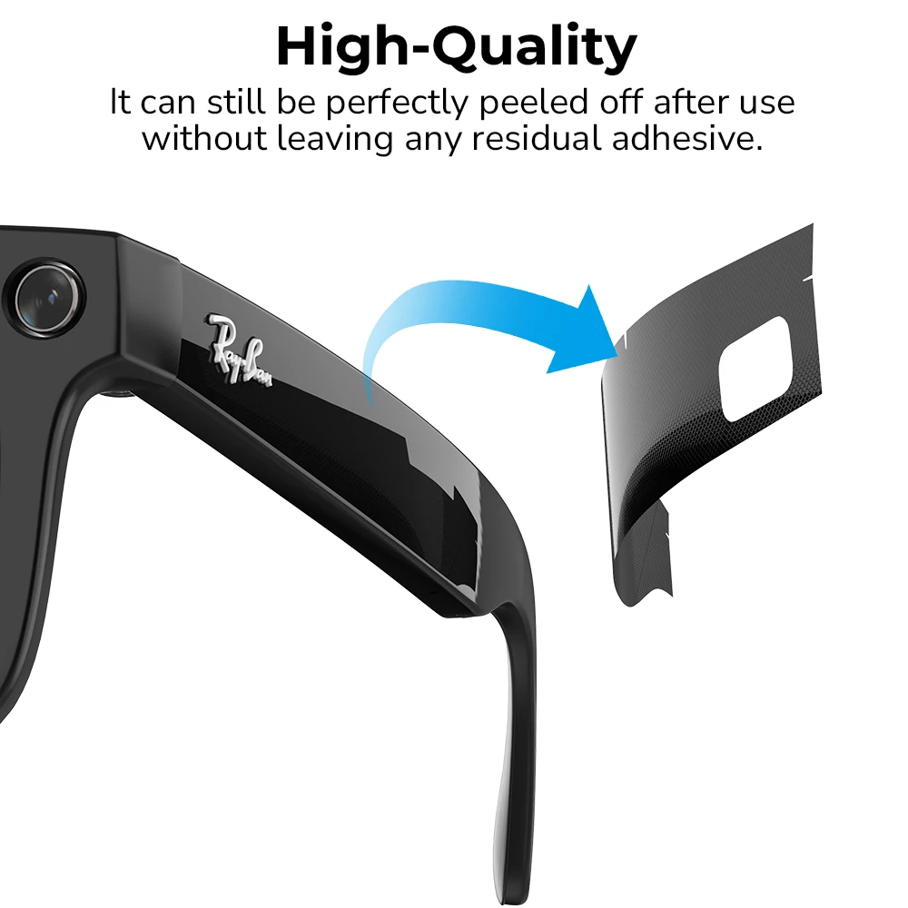 ملصقات HiBloks باللون الأسود غير اللامع لـ Ray-Ban Meta Wayfarer RW4006/RW4012 GEN 1 & 2 50-22 غطاء حماية لإطار النظارات الذكية