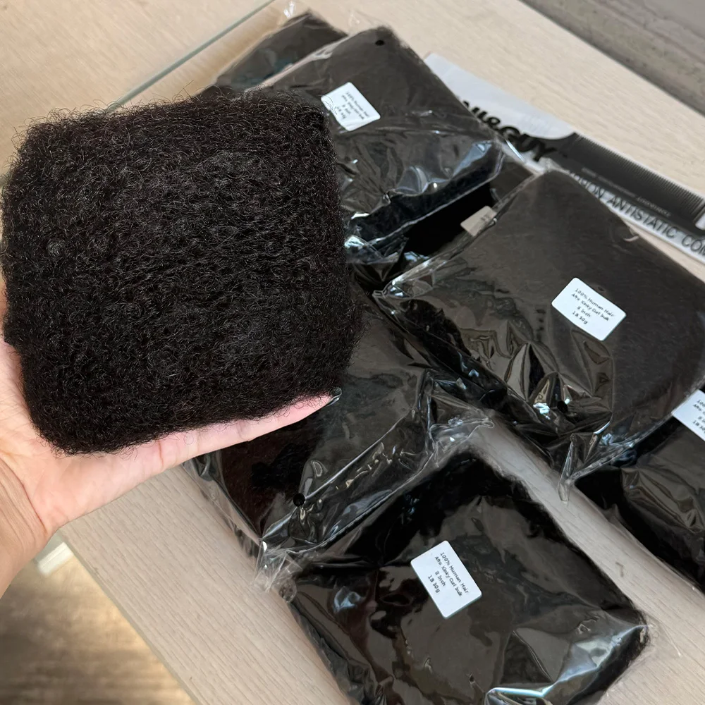 Afro Kinky Bulk Echthaar, natürliche Farbe für Dreadlock-Erweiterungen, 100 % Echthaar-Reparatur-Extensions für Twist/Zöpfe