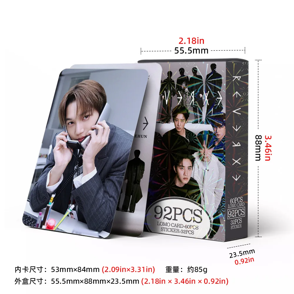92pcs EXO New Album REVERXE Photocards Stickers Kpop Merch Lomo Cards Set Fans Collection Cards Gifts view 5