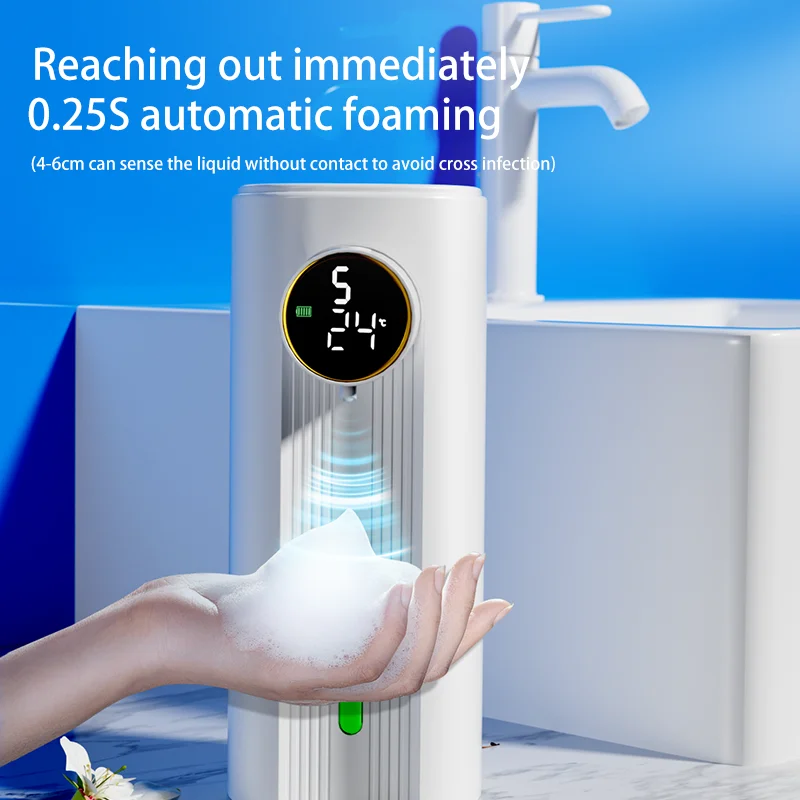 

Перезаряжаемый автоматический дозатор пенного мыла с инфракрасным датчиком движения для кухни и ванной комнаты, дезинфицирующее средство для рук, жидкое мыло