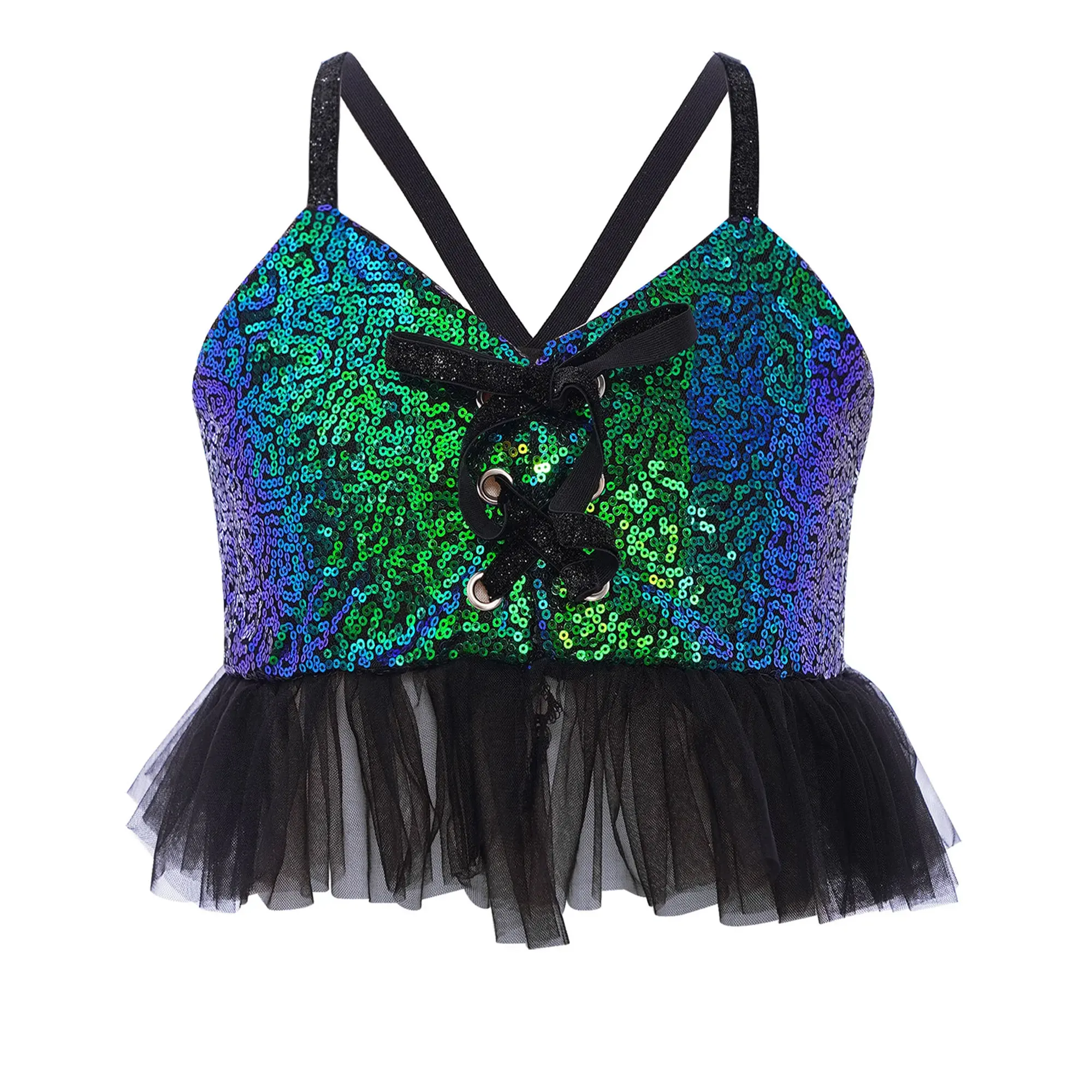 أطفال بنات لامعة ملابس رقص الجاز الزي الهيب هوب 70s خمر ديسكو الهبي زي تول الكشكشة الترتر المحاصيل الأعلى + جرس أسفل السراويل