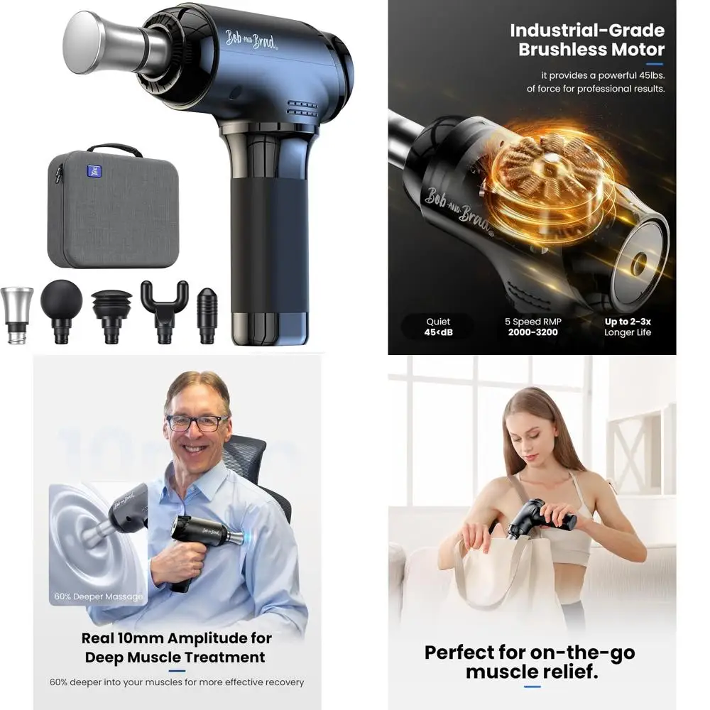 

Массажный пистолет для глубокого воздействия на ткани, металлический, для профессиональных спортсменов и домашнего использования - портативный перкуссионный массажер для снятия боли