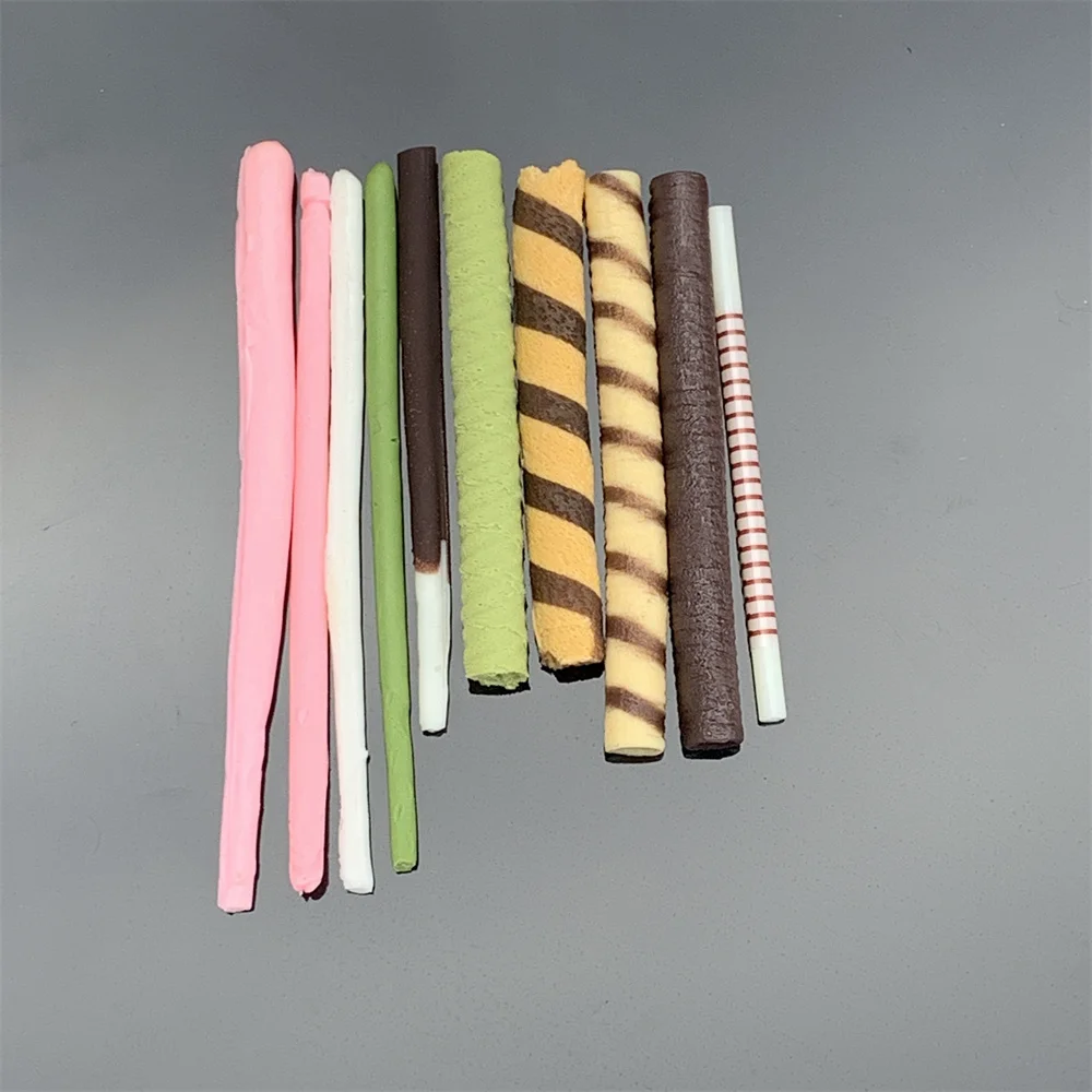 3in Set Pocky DIY Biscuit Bubble Waffle Dummy Food Matcha Street Snacks Model Cake Food Bar Original Delicious Coffee Green Tea